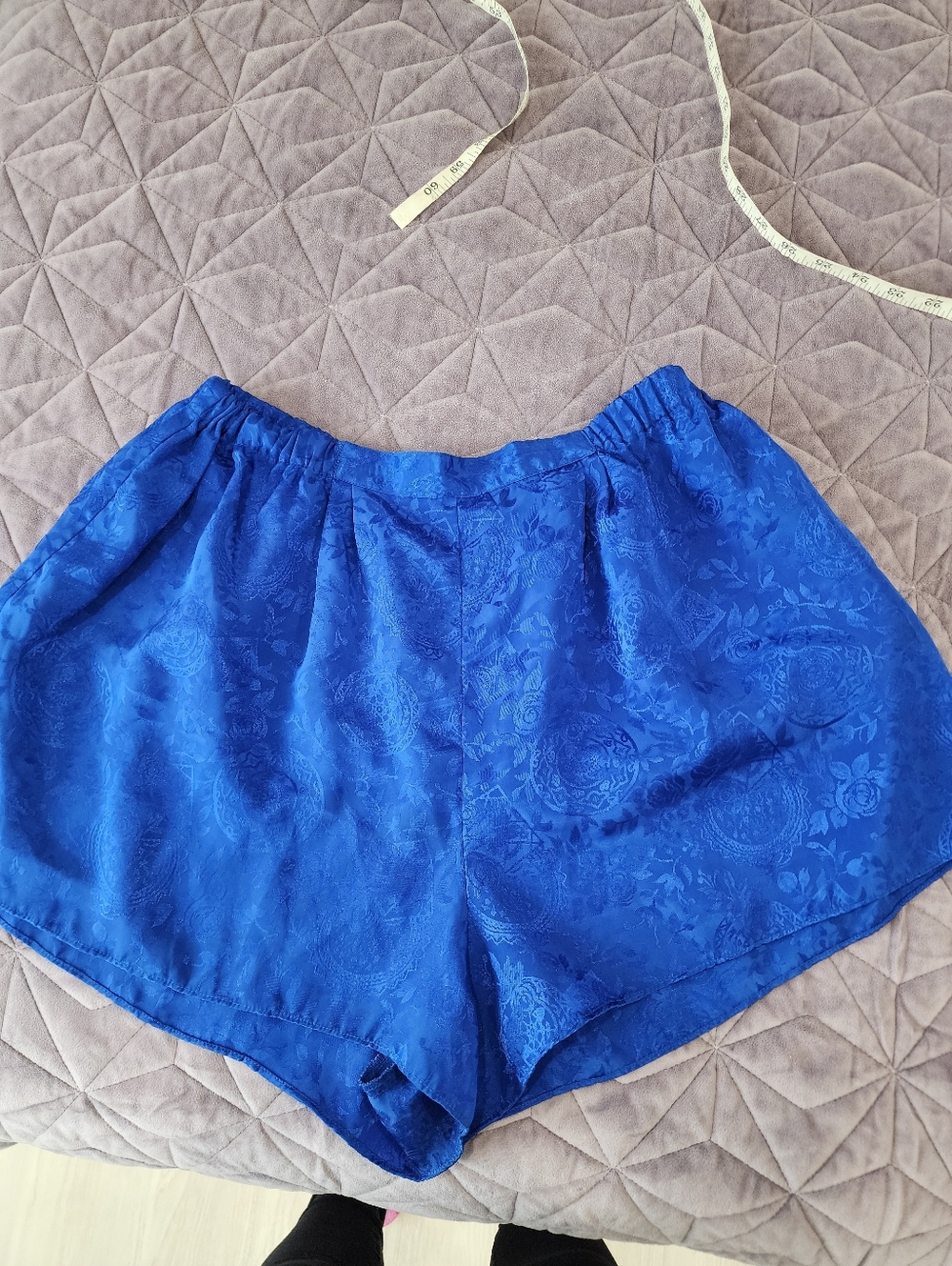 ​Vintage Victoria's Secret Gold Label Royal Blue Polyester Knit Shorts Medium 90 - Picture 6 of 10